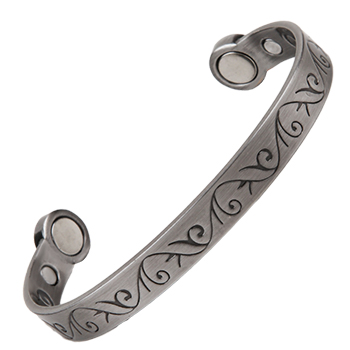 Hi-Power Silver Celtic Scroll Magnetic Bracelet